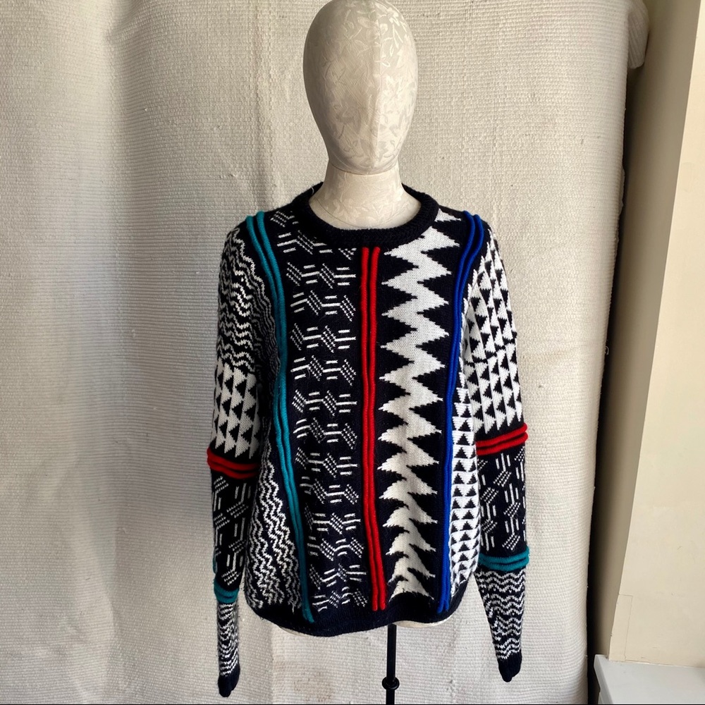 Vintage 80s 90s L Hip Hop Bold Sweater Cosby Coogi - Picture 3 of 8